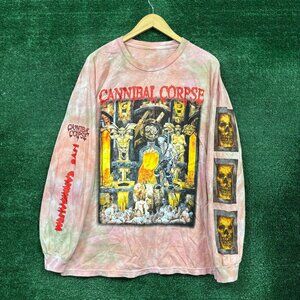 Cannibal Corpse Live Cannibalism Death Metal Band Tie-Dye LS Shirt Extra Large